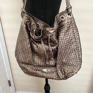 Dark Metallic Gold Y2K Elliott Lucca Woven Purse